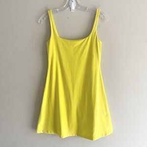 Susana Monaco Yellow Athletic Tank Mini Dress Size XS Sleeveless Scoop Neckline